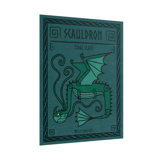 Scauldron Sea Dragon HTTYD Inspired Stylized Poster