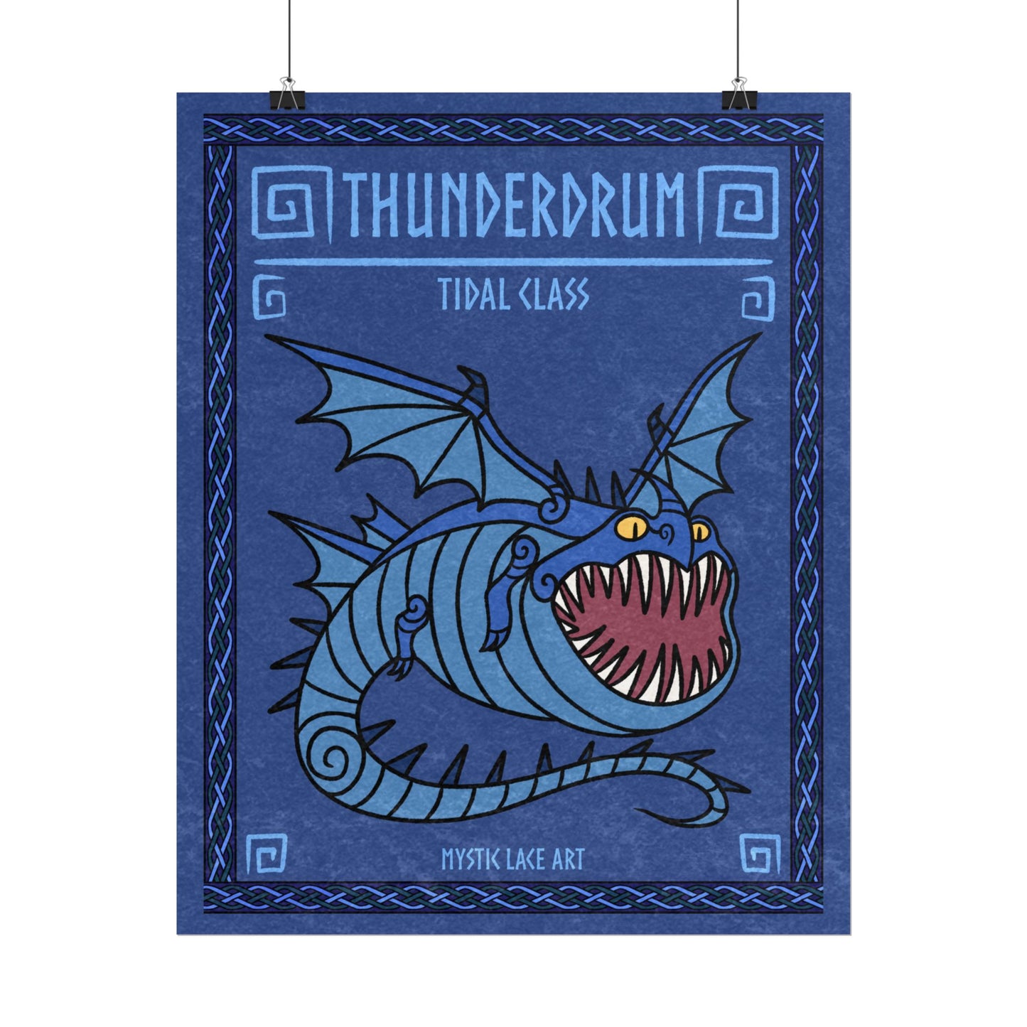 Thunderdrum Thornado Inspired HTTYD Blue Dragon Print Poster