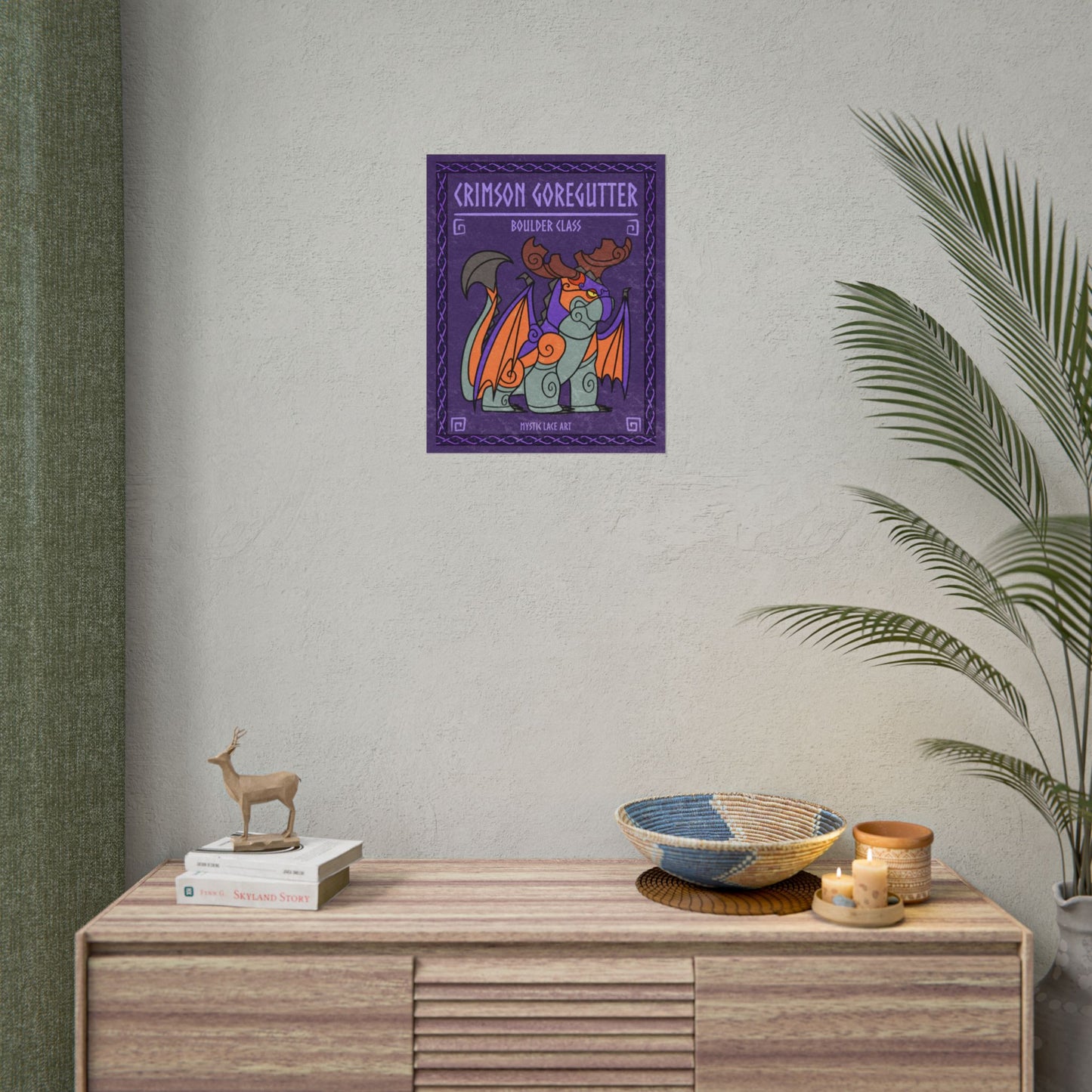 Crimson Goregutter Dragon HTTYD Inspired Stylized Poster