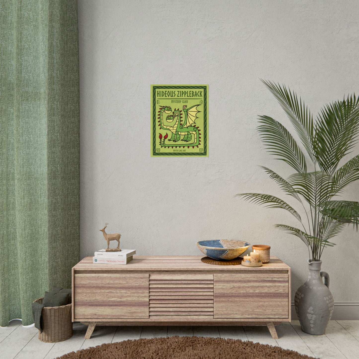 Zippleback Barf and Belch Green Dragon HTTYD Inspired Stylized Poster