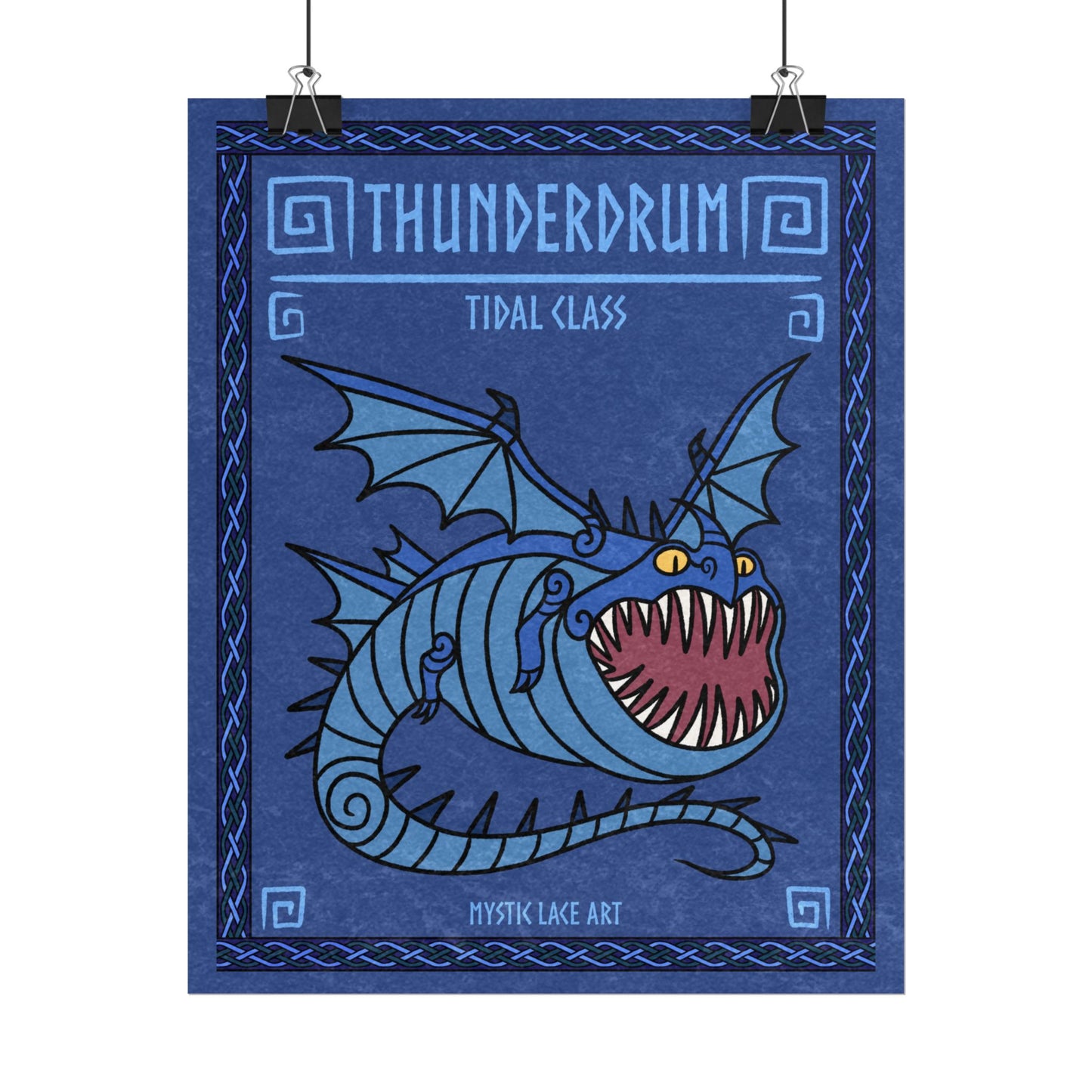 Thunderdrum Thornado Inspired HTTYD Blue Dragon Print Poster