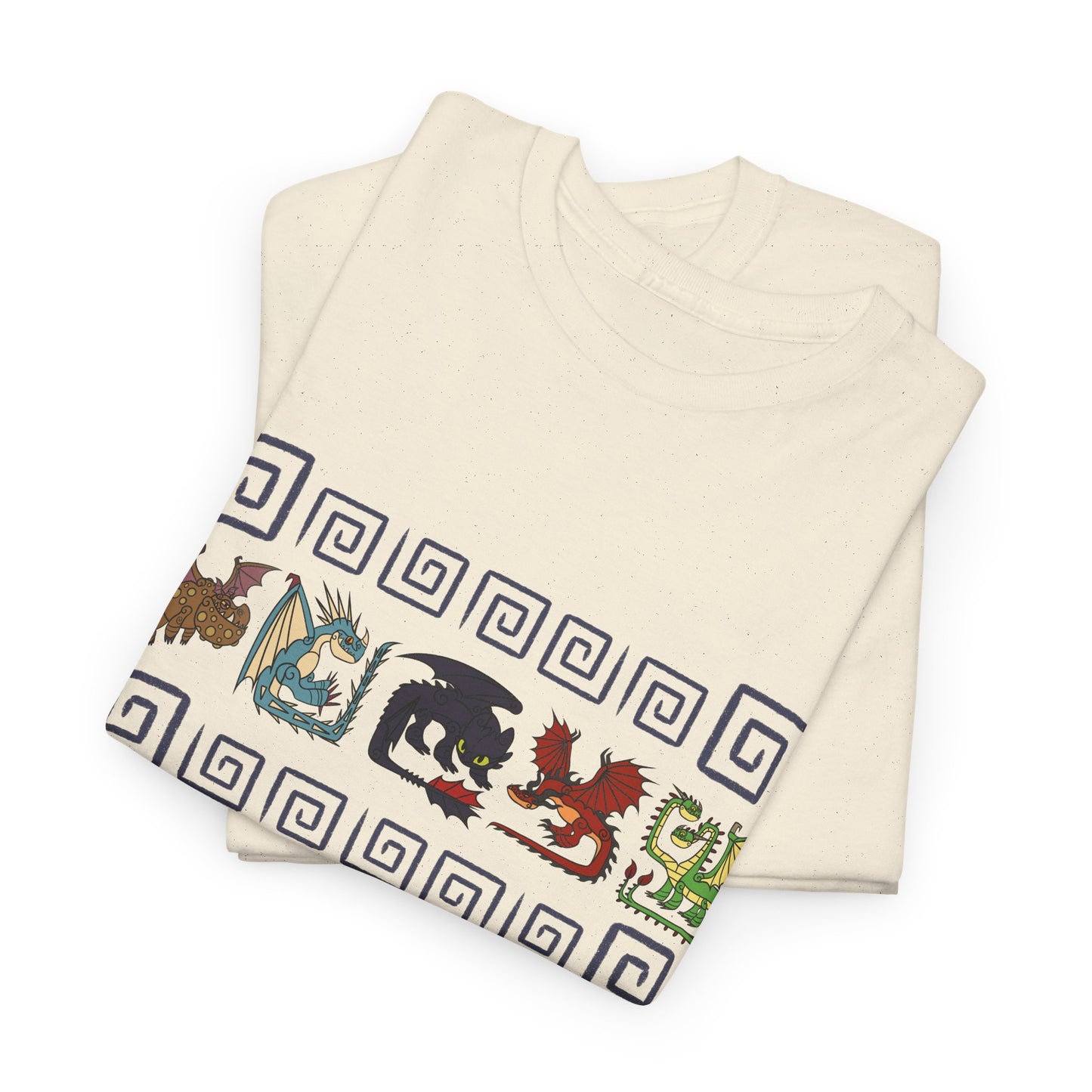 HTTYD Toothless, Stormfly, Hookfang, Meatlug, and Barf and Belch Spiral Heavy 100% Cotton T-Shirt