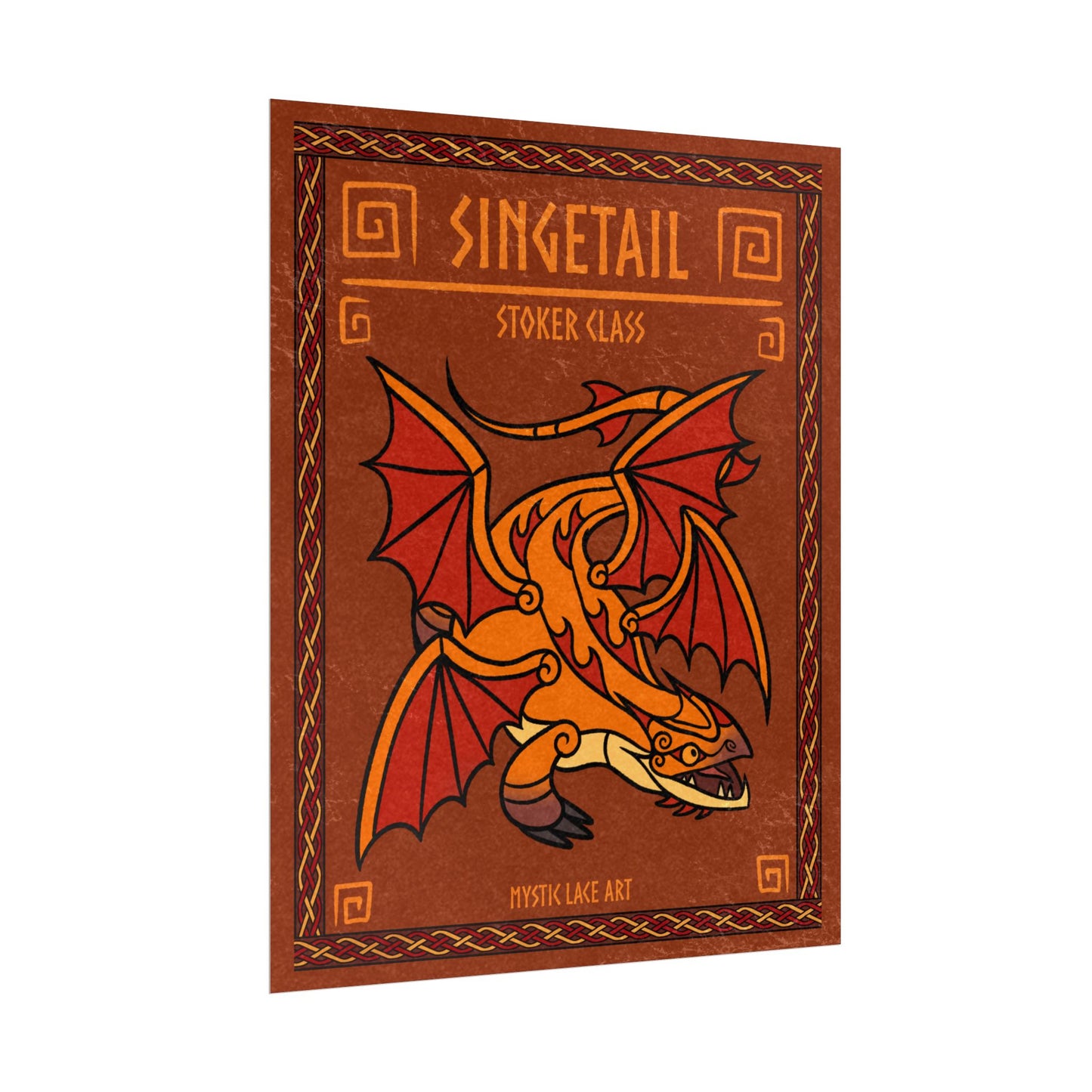 Singetail Orange Dragon HTTYD Inspired Stylized Poster