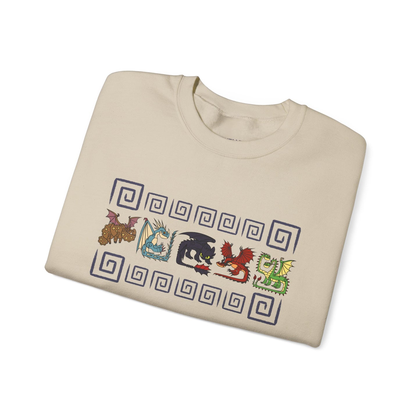Spiral Black Dragon Hookfang, Stormfly, Meatlug, Barf and Belch Toothless HTTYD Inspired Crewneck Sweatshirt