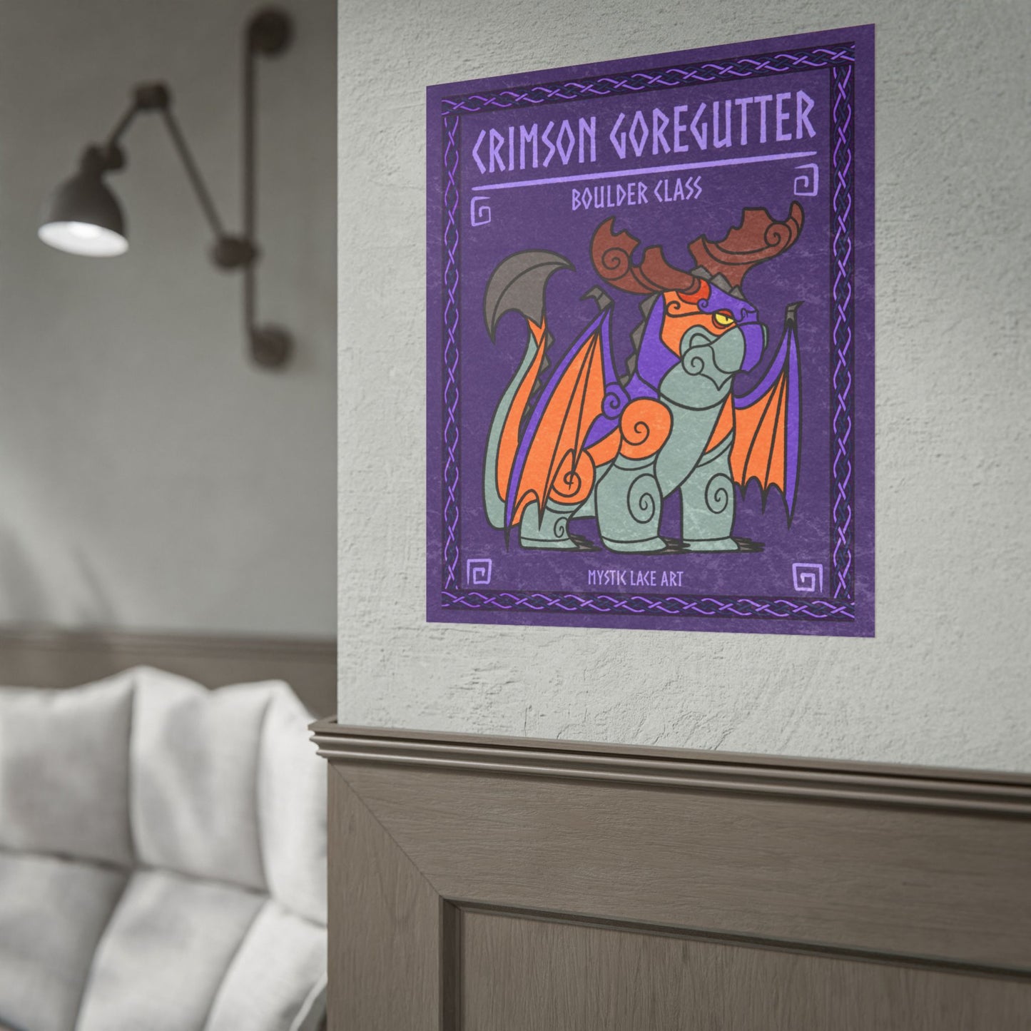Crimson Goregutter Dragon HTTYD Inspired Stylized Poster