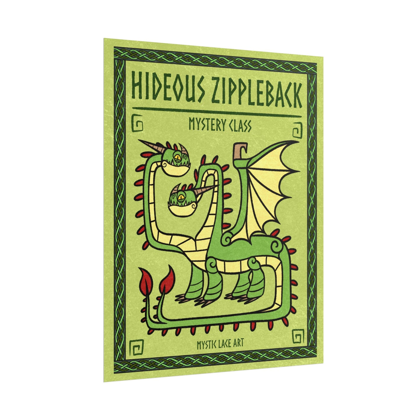 Zippleback Barf and Belch Green Dragon HTTYD Inspired Stylized Poster