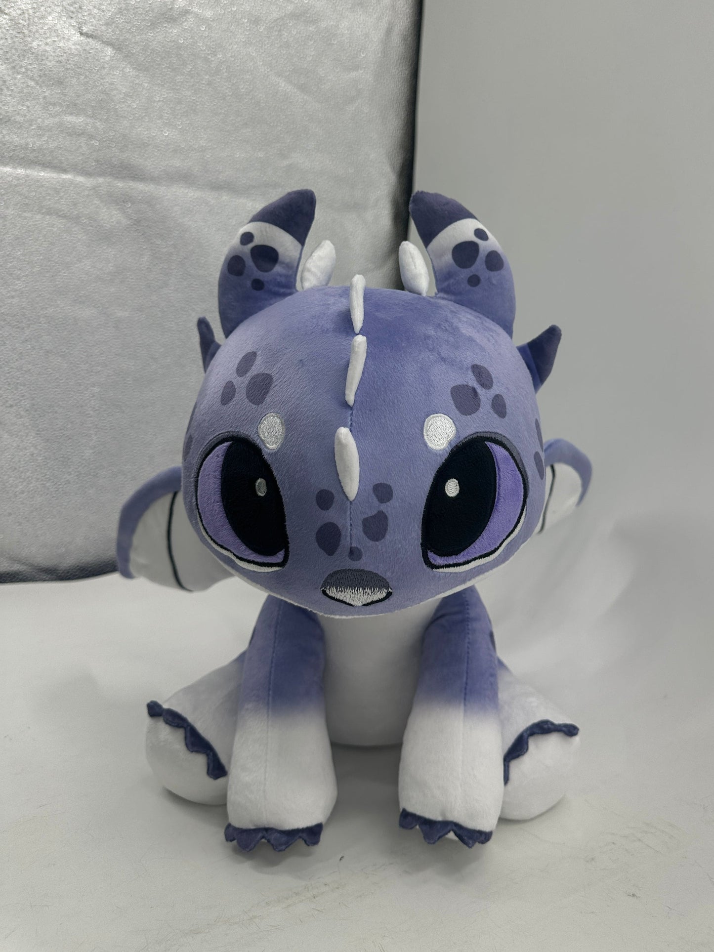 Frostbite the Snow Strike Dragon - 12 Inch Soft Snow Leopard Dragon Huggable Plushie PREORDER