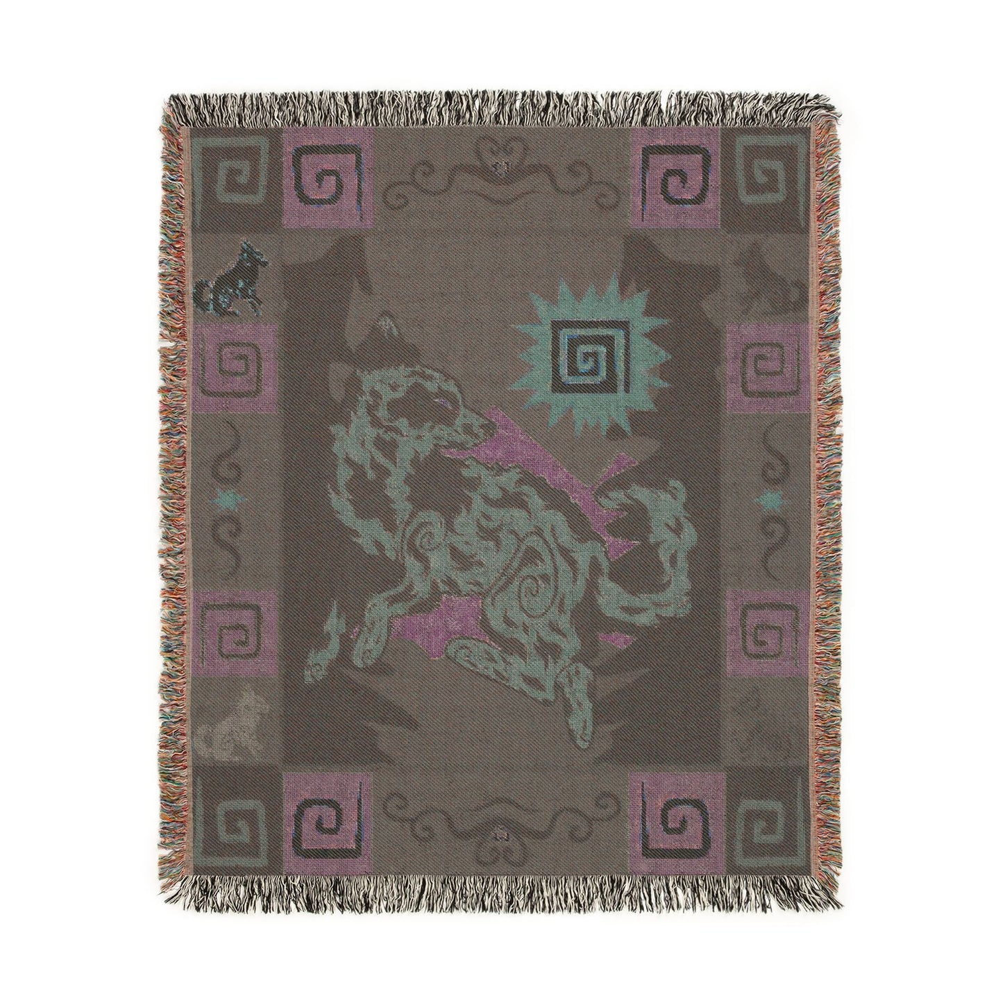 Mudi Dog Red Merle Woven Blanket 50x60 Inches