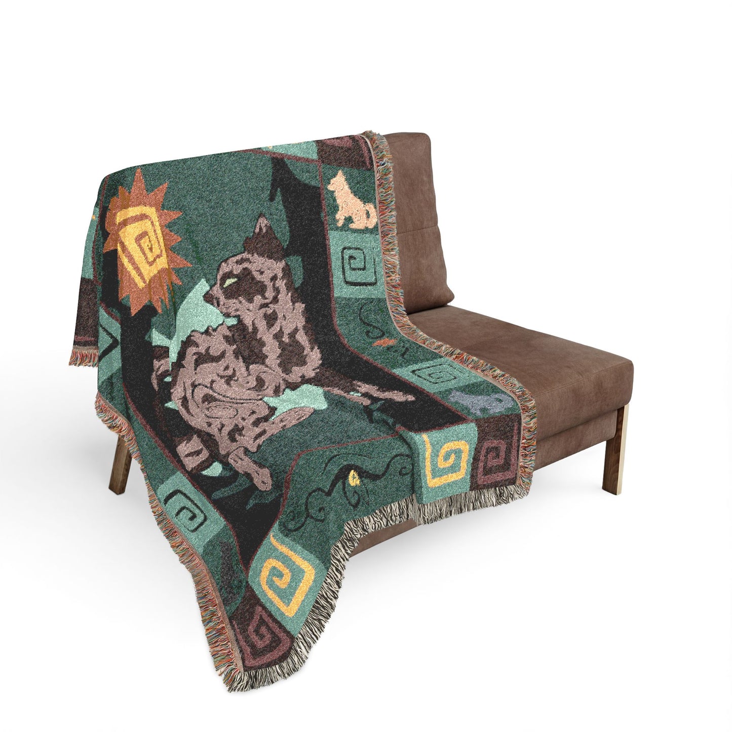 Mudi Dog Red Merle Woven Blanket 50x60 Inches