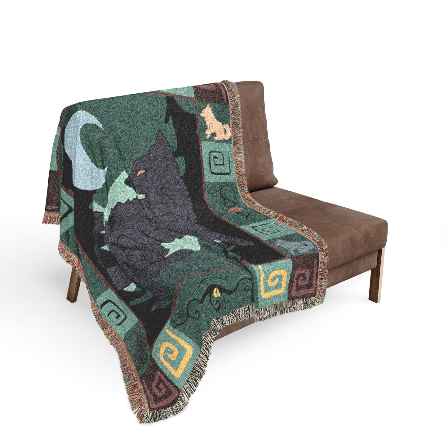 Mudi Dog Black Woven Blanket Tapestry 50x60 Inches