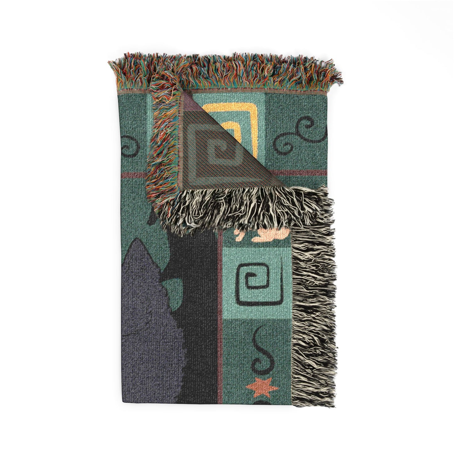 Mudi Dog Black Woven Blanket Tapestry 50x60 Inches