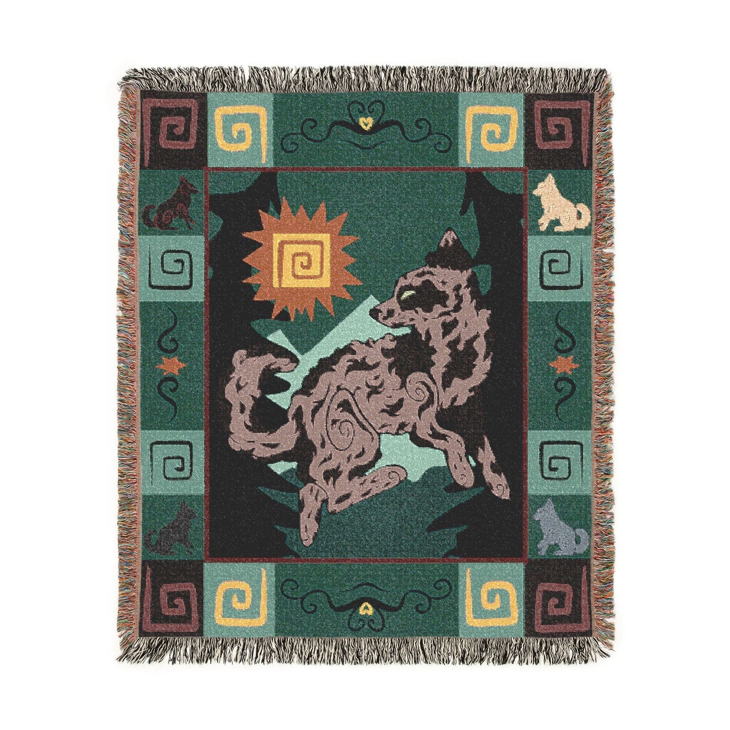 Mudi Dog Red Merle Woven Blanket 50x60 Inches