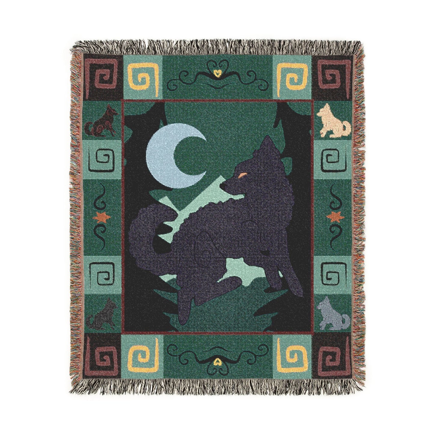 Mudi Dog Black Woven Blanket Tapestry 50x60 Inches