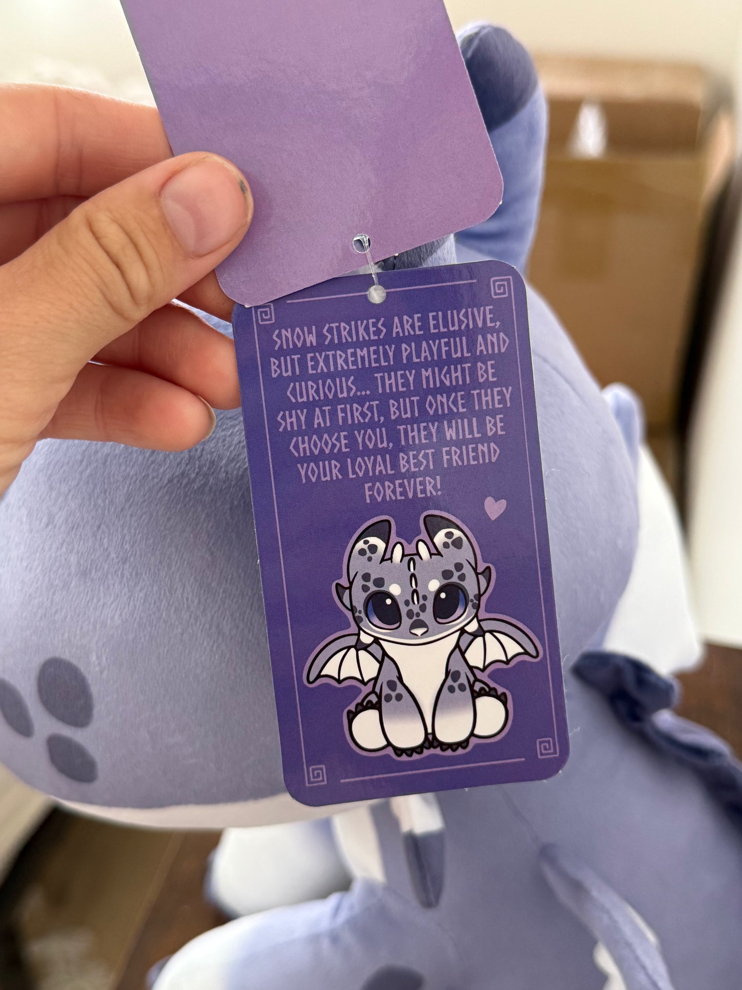 Frostbite the Snow Strike Dragon - 12 Inch Soft Snow Leopard Dragon Huggable Plushie PREORDER