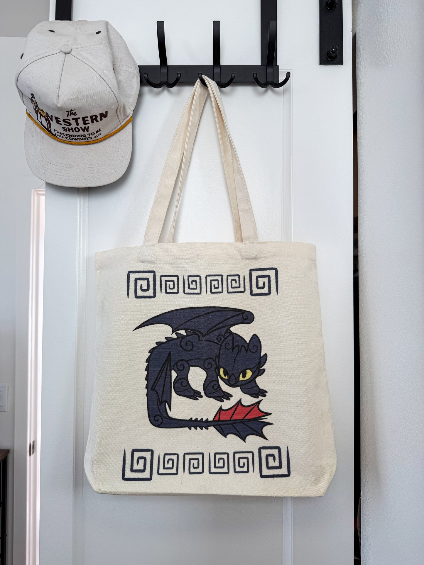 High Quality Dragon Double-Sided Tote Bag 15x16x4 Inch