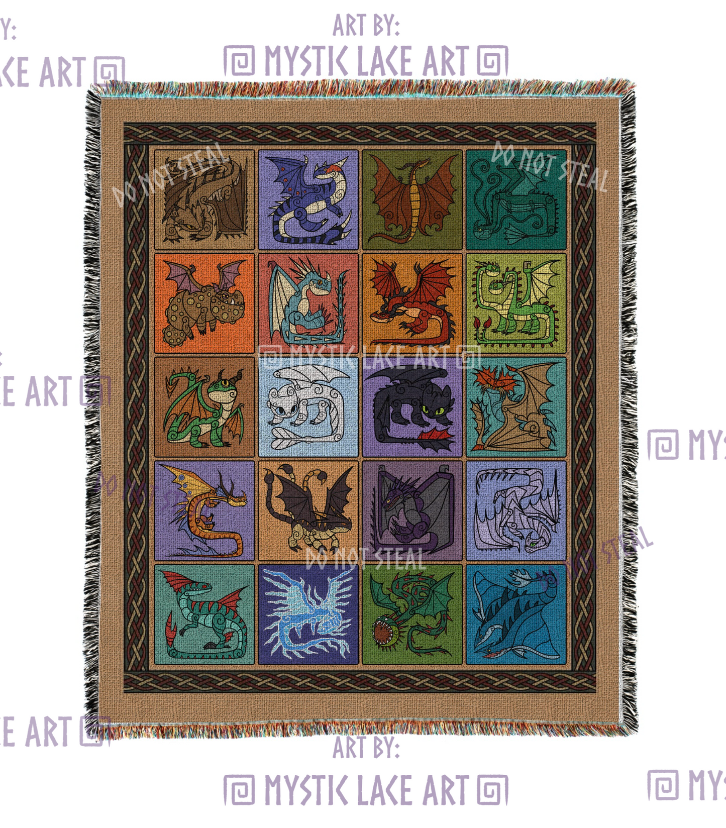 Premium Woven Dragon Blanket/Tapestry 57x74 inches (PREORDER SHIPS JUNE)