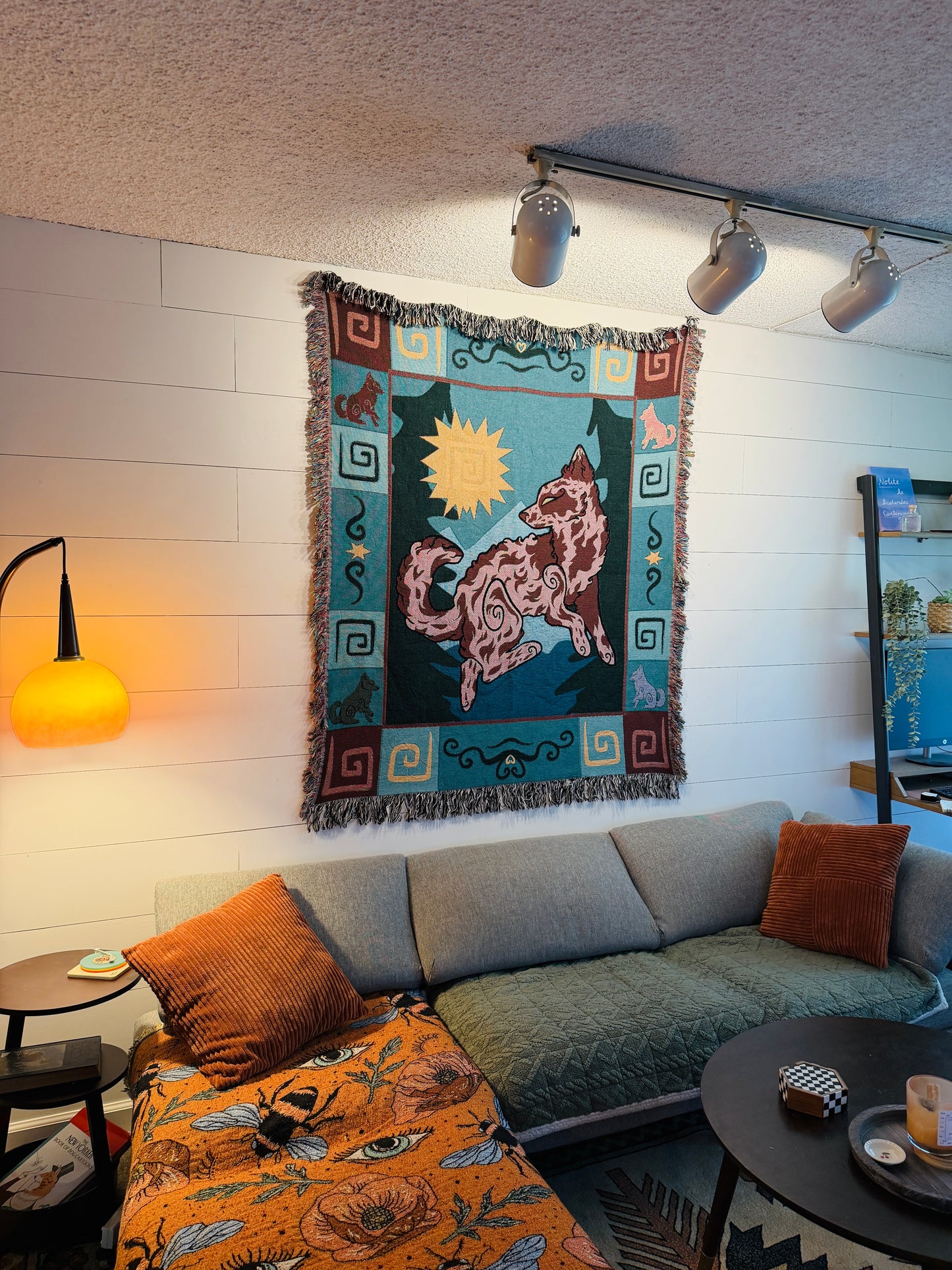 Mudi Dog Black Woven Blanket Tapestry 50x60 Inches