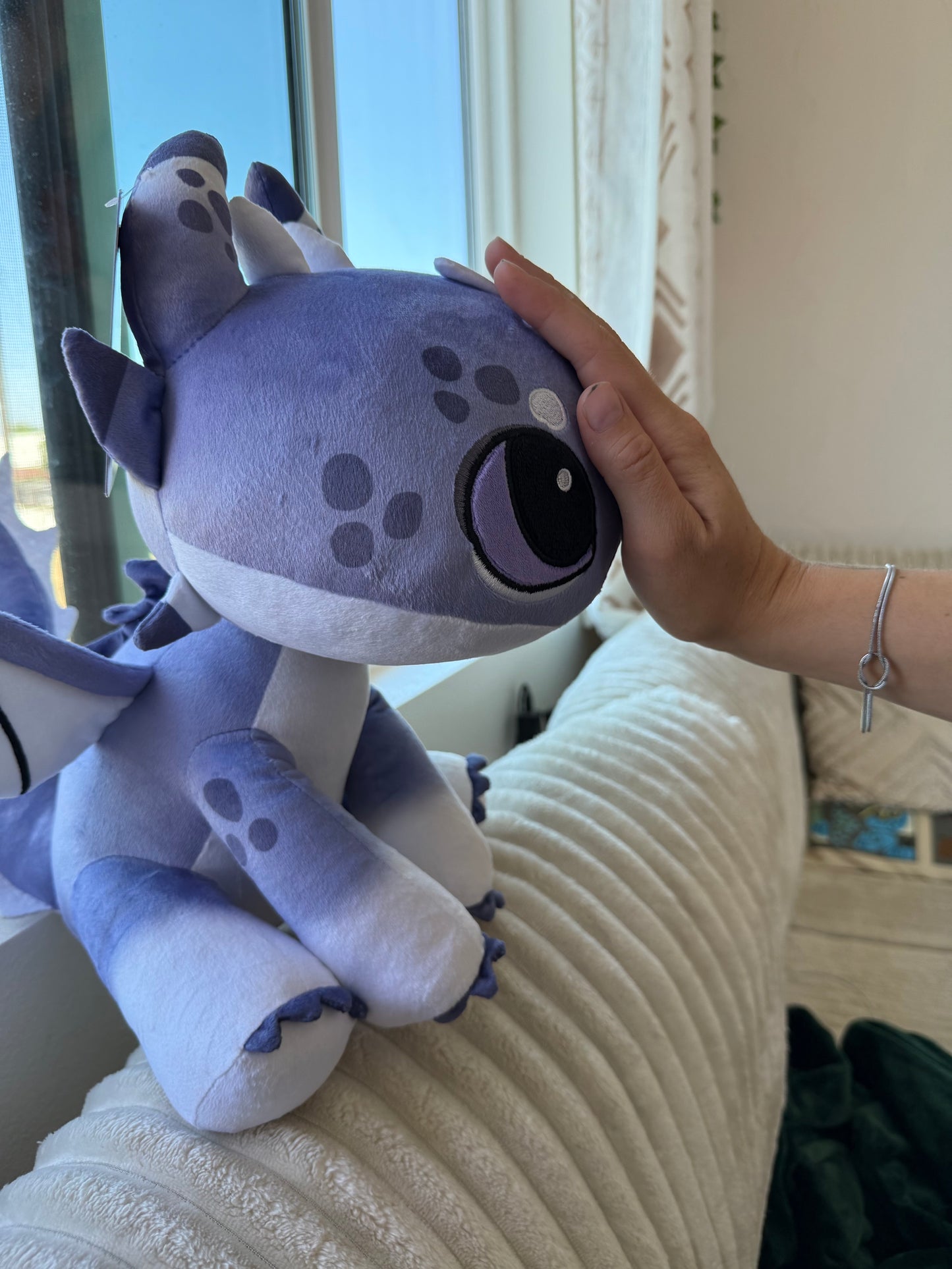 Frostbite the Snow Strike Dragon - 12 Inch Soft Snow Leopard Dragon Huggable Plushie PREORDER