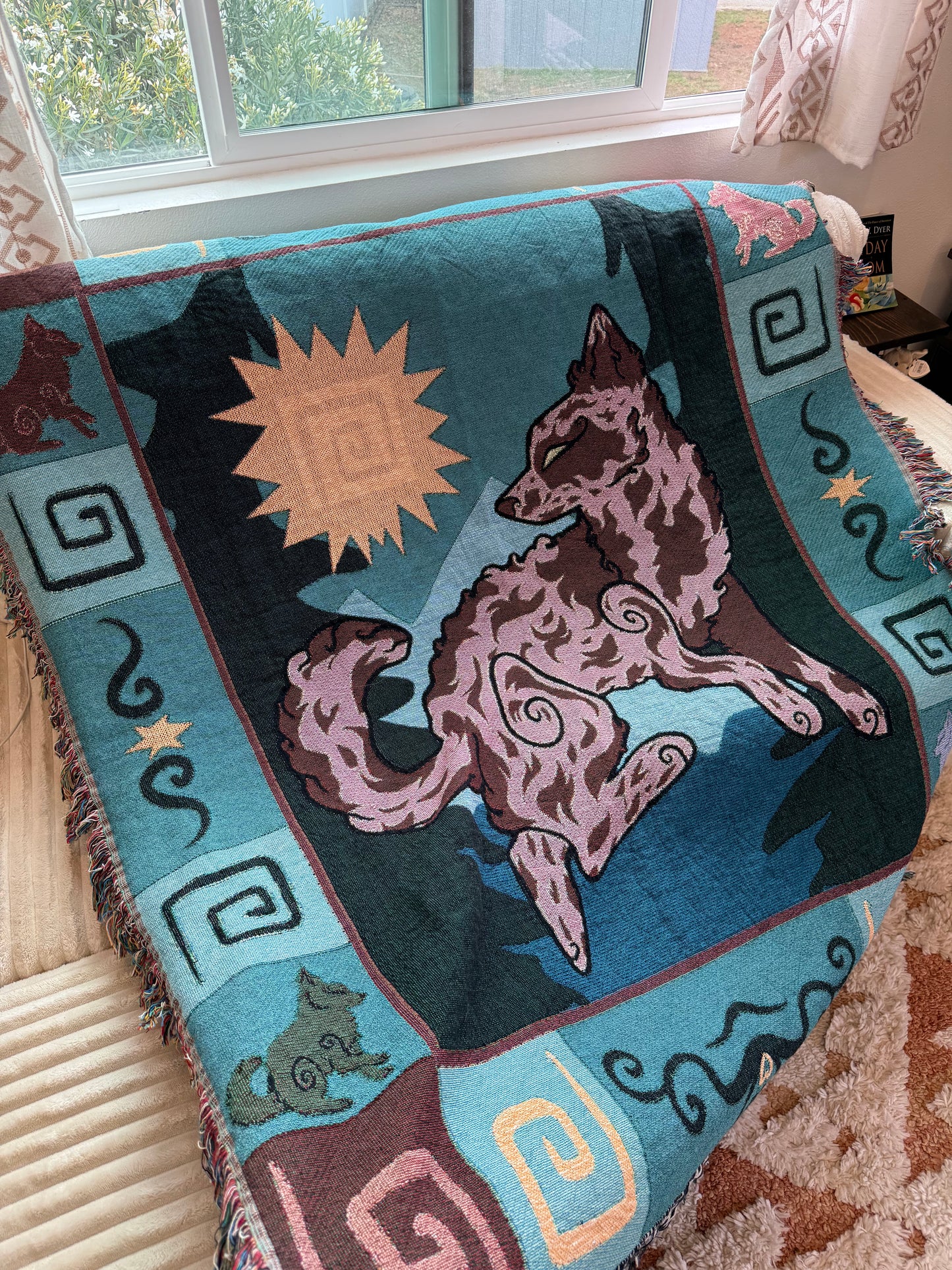 Mudi Dog Red Merle Woven Blanket 50x60 Inches