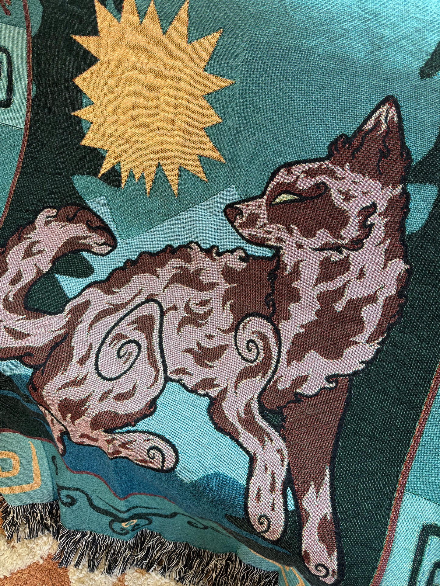 Mudi Dog Red Merle Woven Blanket 50x60 Inches