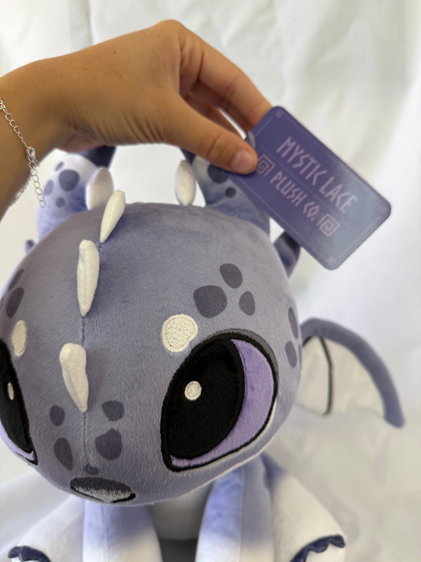 Frostbite the Snow Strike Dragon - 12 Inch Soft Snow Leopard Dragon Huggable Plushie PREORDER