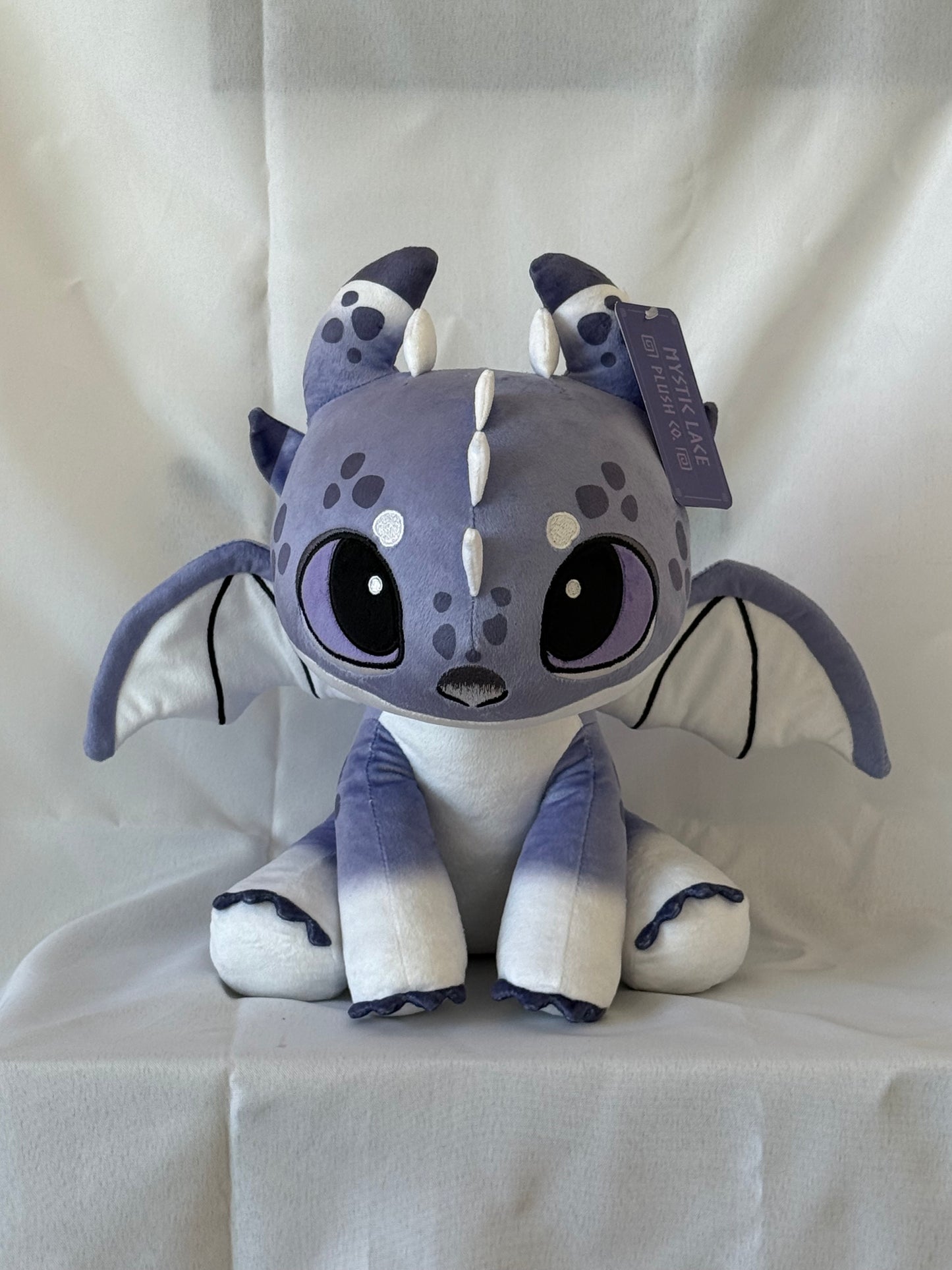 Frostbite the Snow Strike Dragon - 12 Inch Soft Snow Leopard Dragon Huggable Plushie PREORDER