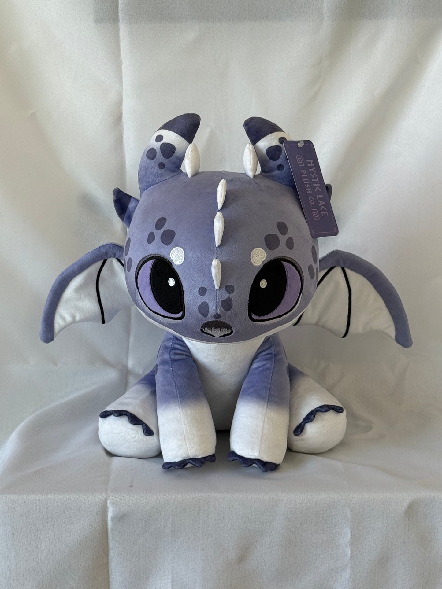 Frostbite the Snow Strike Dragon - 12 Inch Soft Snow Leopard Dragon Huggable Plushie PREORDER