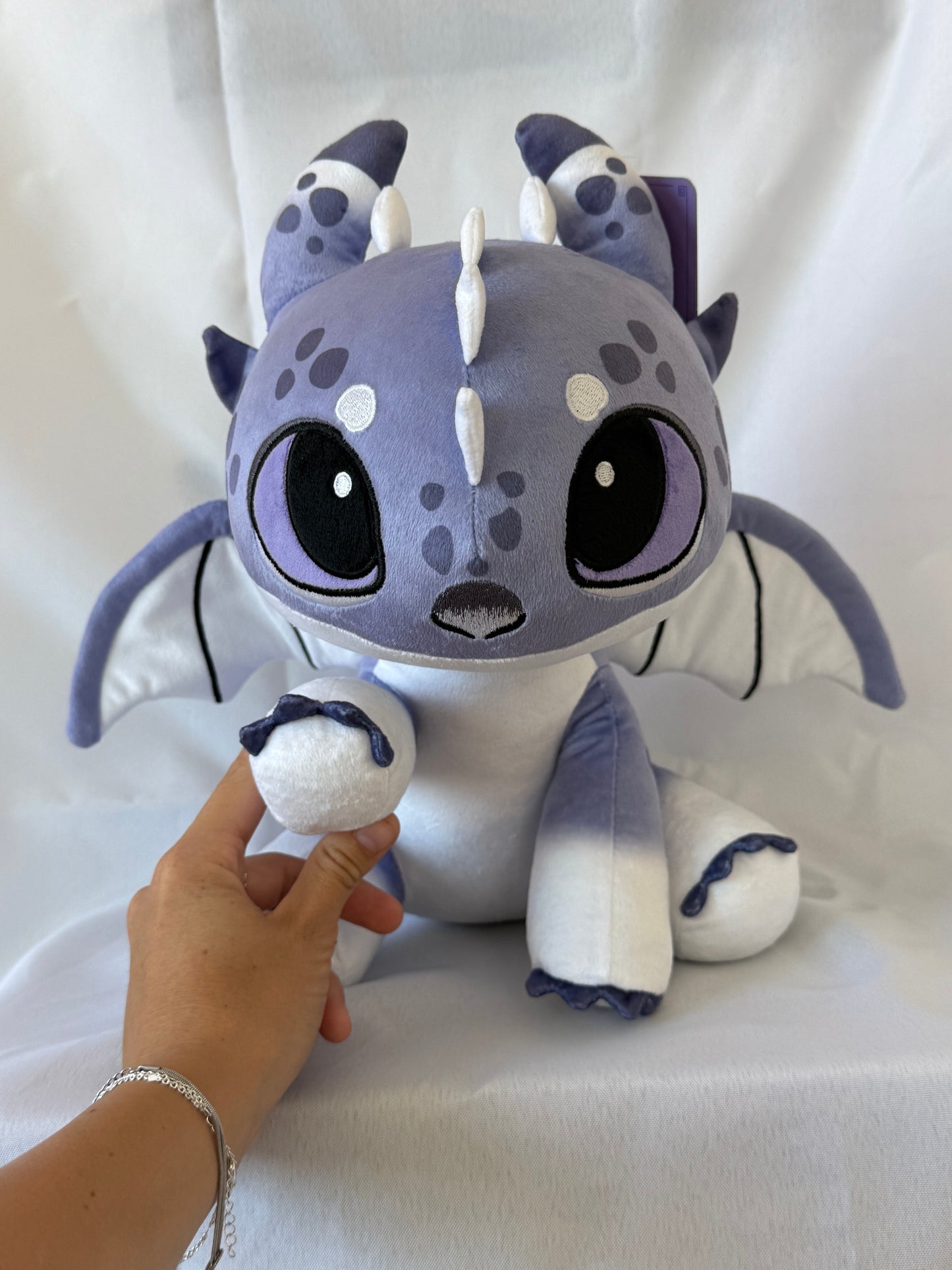 Frostbite the Snow Strike Dragon - 12 Inch Soft Snow Leopard Dragon Huggable Plushie PREORDER