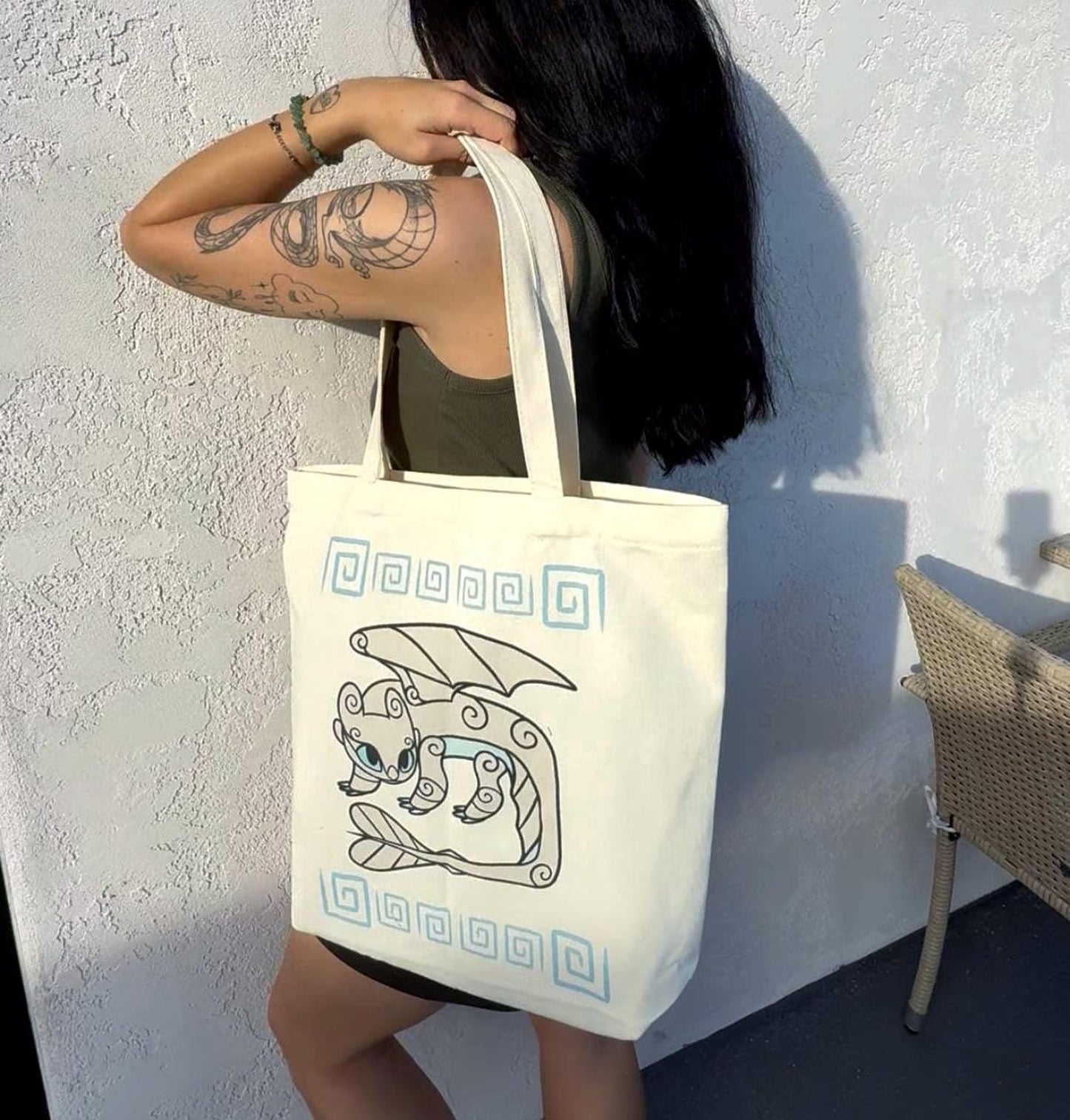 High Quality Dragon Double-Sided Tote Bag 15x16x4 Inch